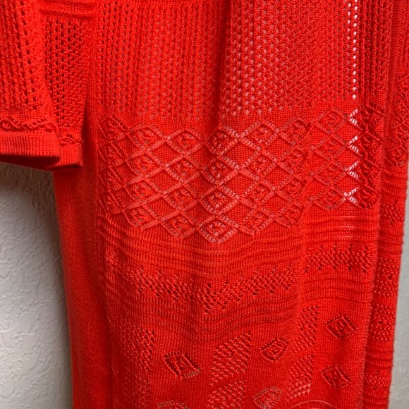 Abito Orange Lace Sweater Open Front Cardigan Women's Size Medium - Picture 6 of 8